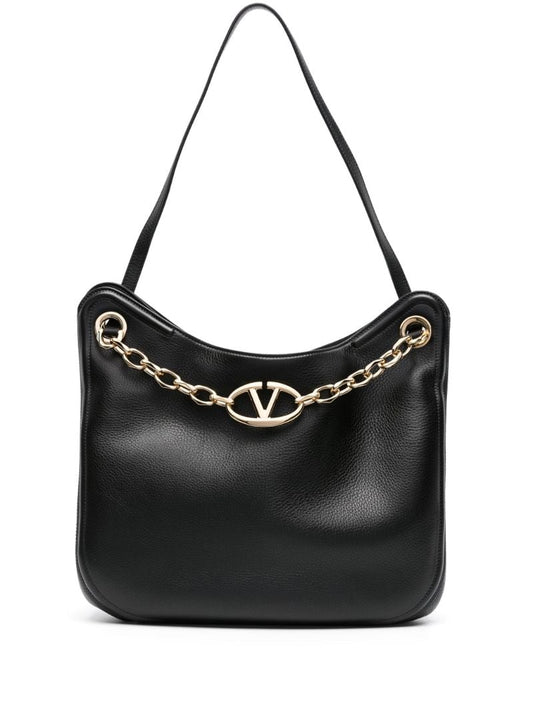 Black Vlogo Signature Chain-link Shoulder Bag