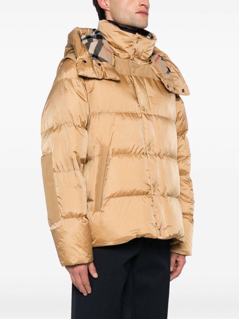 Brown Hooded Quilted Jacket