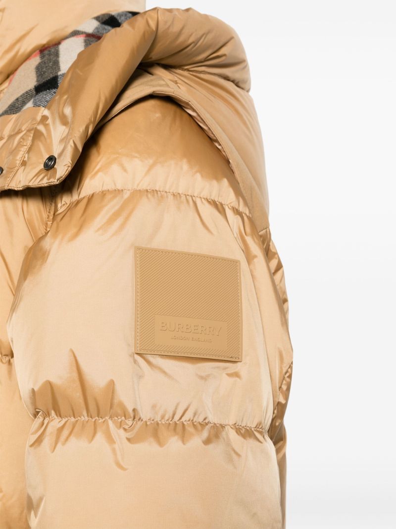 Brown Hooded Quilted Jacket