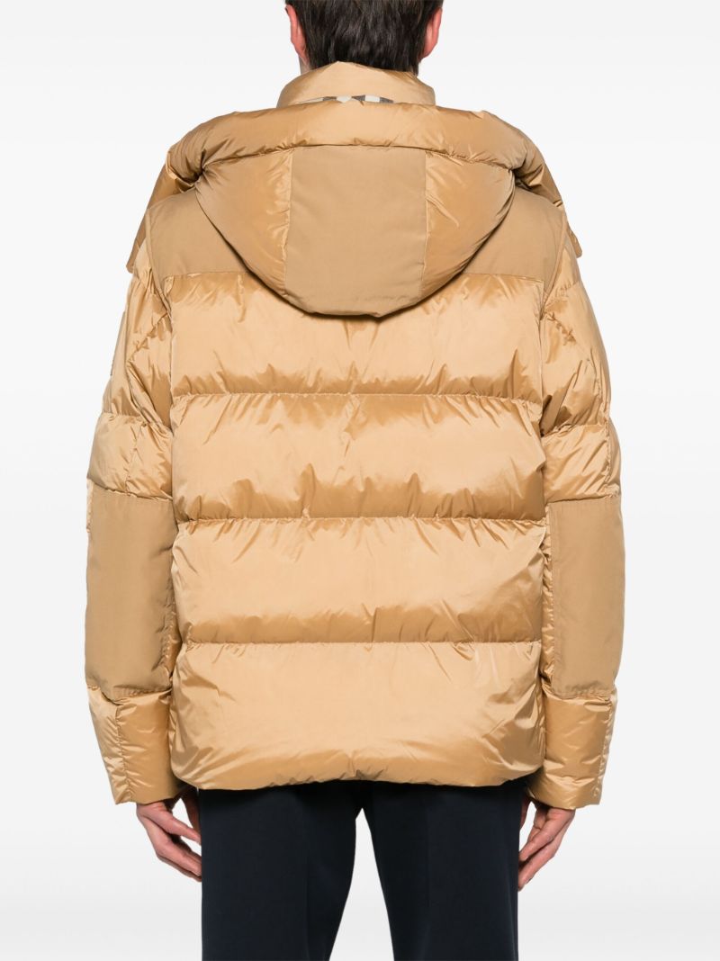 Brown Hooded Quilted Jacket