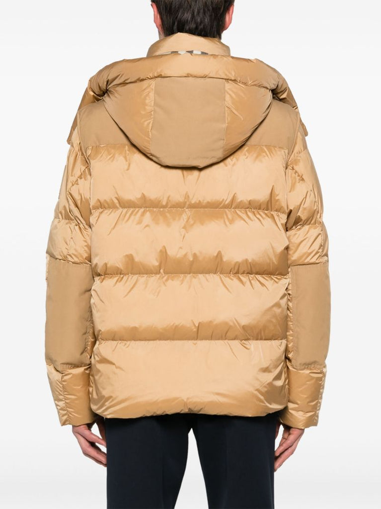Brown Hooded Quilted Jacket