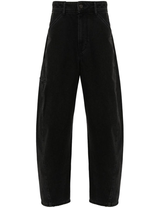 Black Mid Rise Tapered Jeans