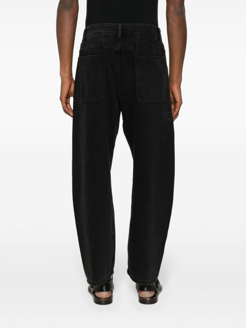 Black Mid Rise Tapered Jeans