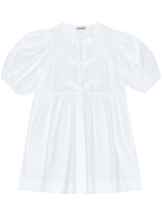 White Organic Cotton Poplin Mini Dress
