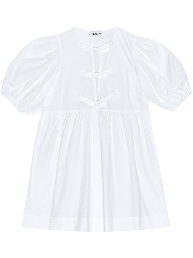 White Organic Cotton Poplin Mini Dress