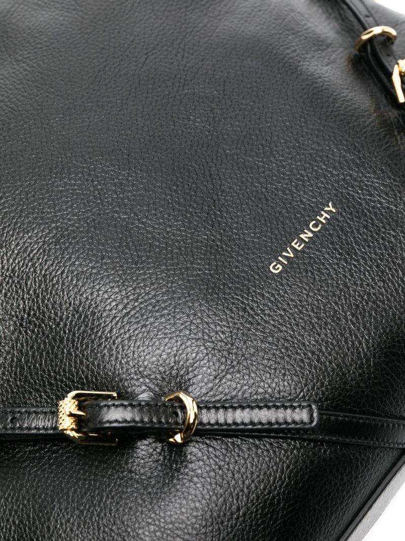 Black Voyou Medium Leather Shoulder Bag