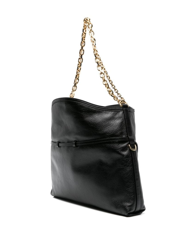 Black Voyou Medium Leather Shoulder Bag