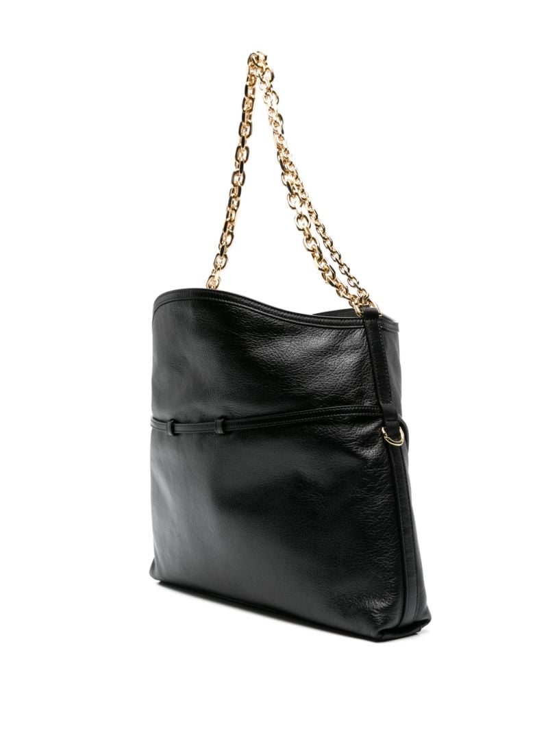 Black Voyou Medium Leather Shoulder Bag