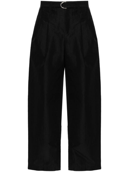 Black Enfold Wide-leg Trousers