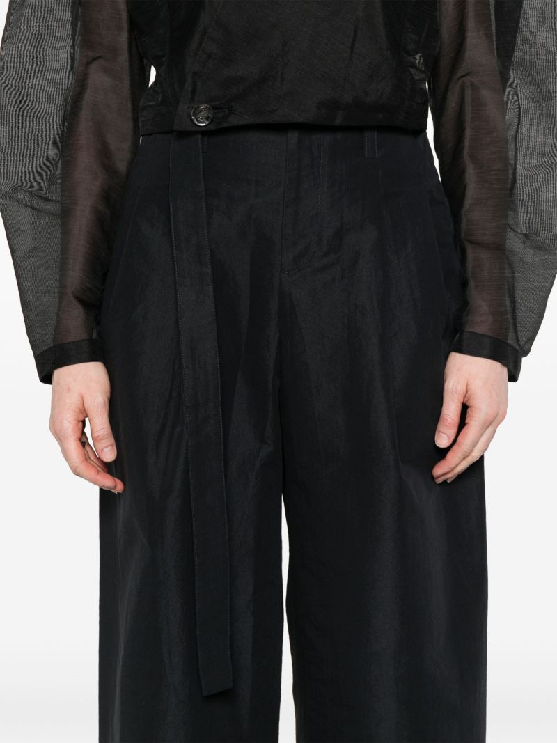 Black Enfold Wide-leg Trousers
