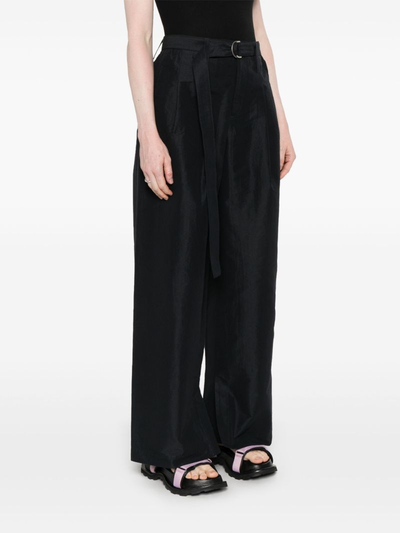 Black Enfold Wide-leg Trousers