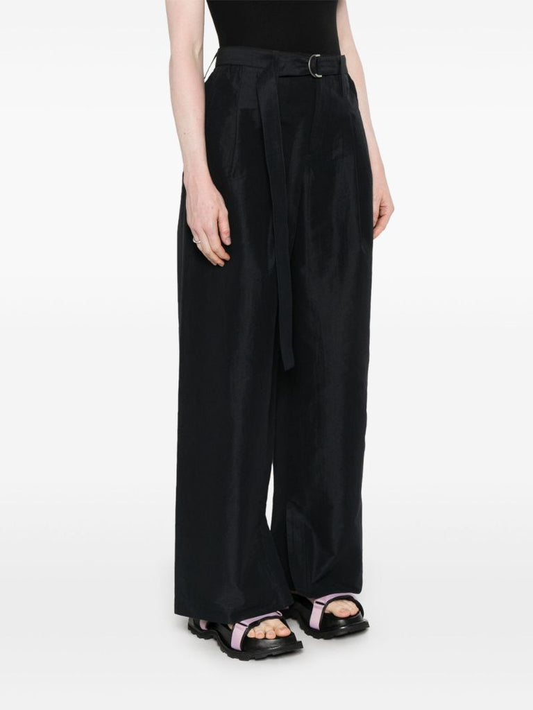 Black Enfold Wide-leg Trousers