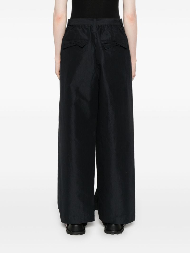 Black Enfold Wide-leg Trousers