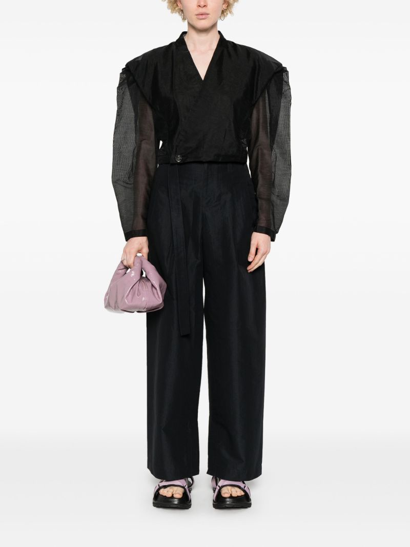 Black Enfold Wide-leg Trousers