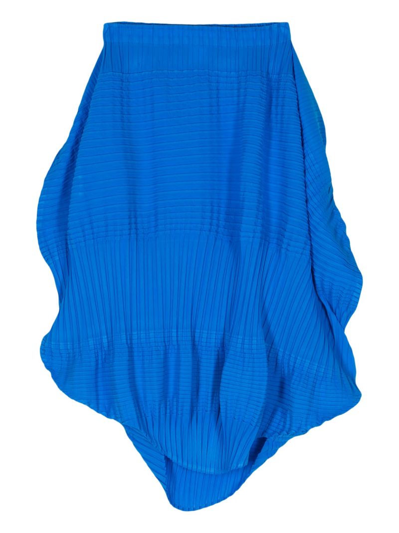 Blue Aerate Pleats Midi Skirt