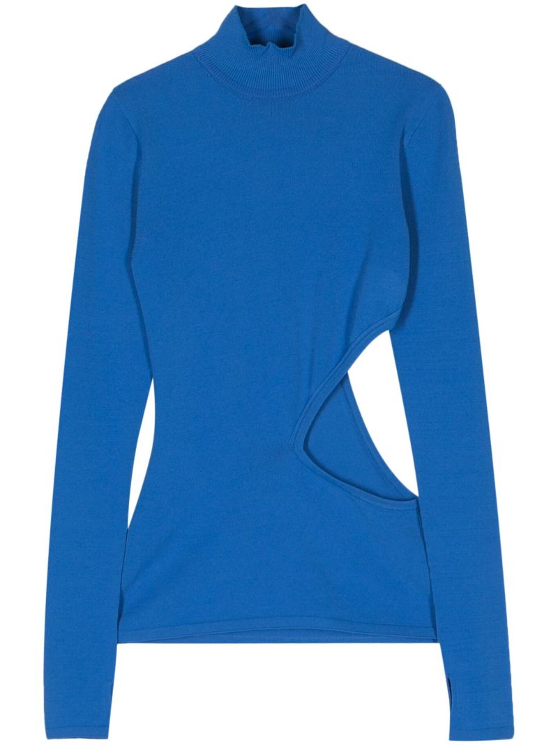 Blue Mellow Cut-out Sweater