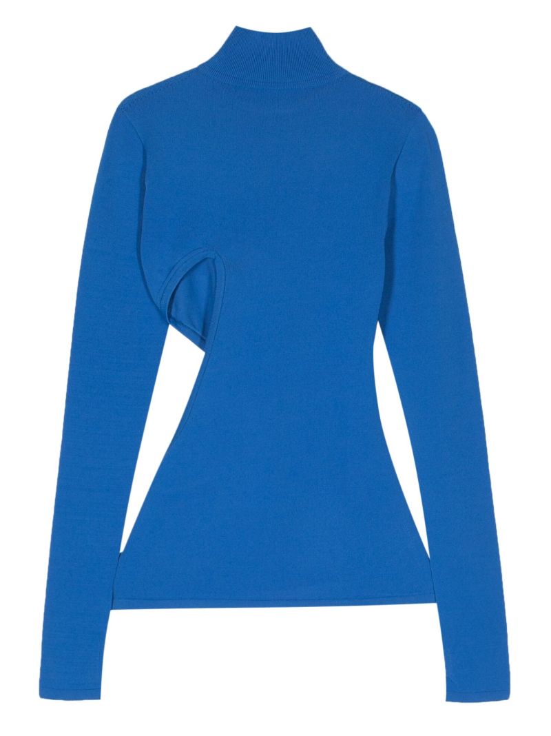 Blue Mellow Cut-out Sweater