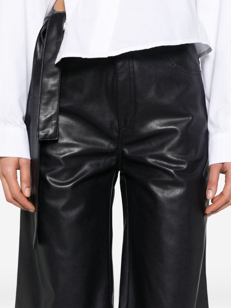 Blue Cut-out Faux-leather Shorts