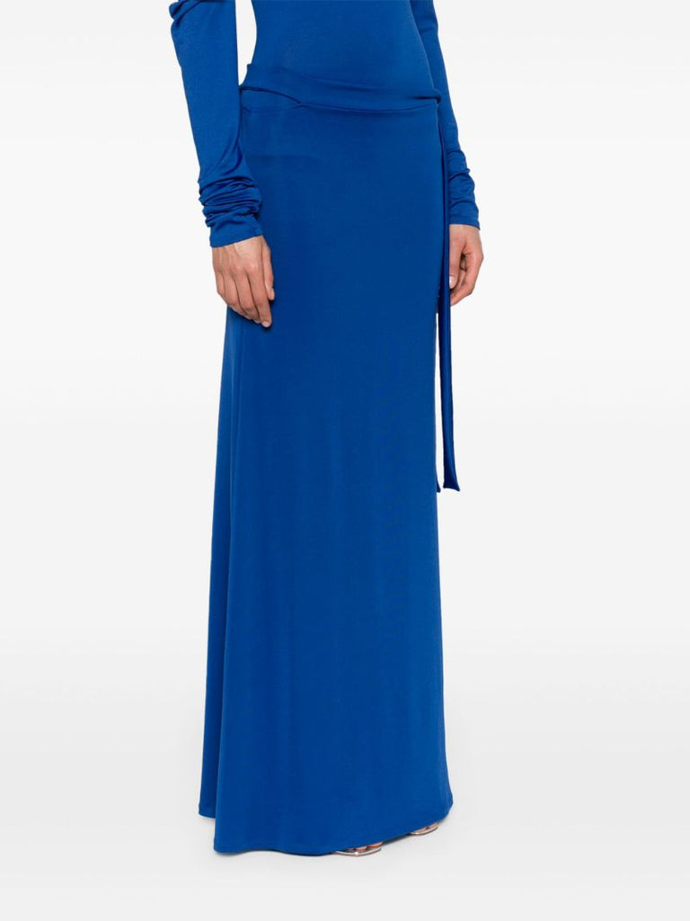 Blue Cut-out Jersey Maxi Skirt