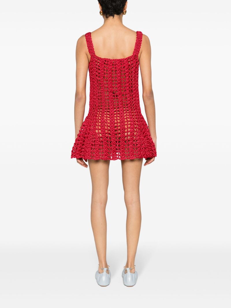 Red Crochet Mini Dress