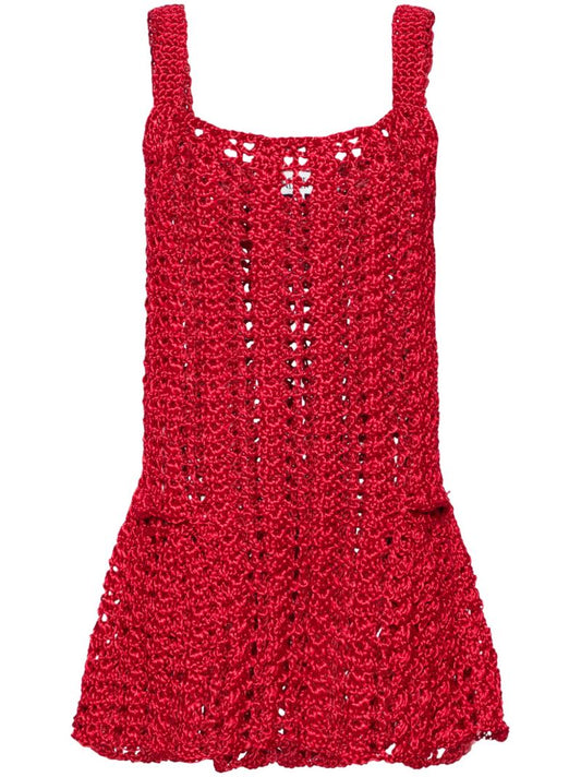 Red Crochet Mini Dress