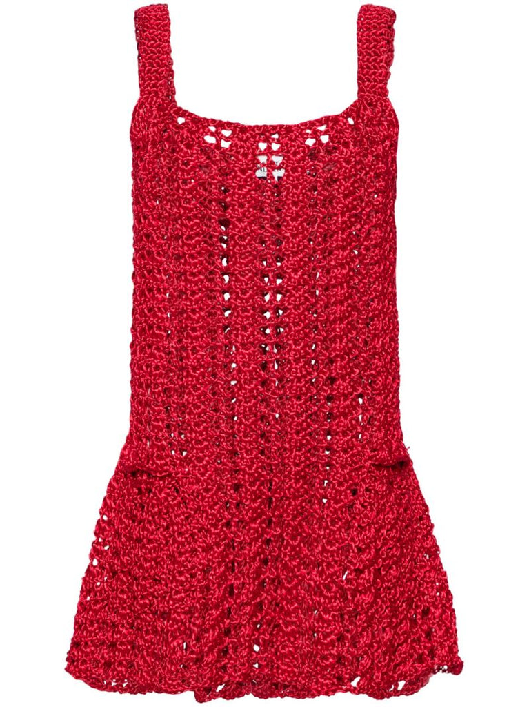 Red Crochet Mini Dress