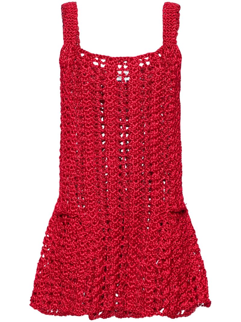 Red Crochet Mini Dress