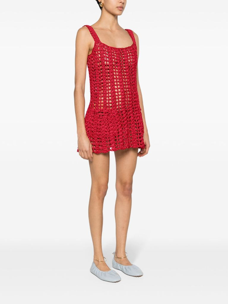 Red Crochet Mini Dress