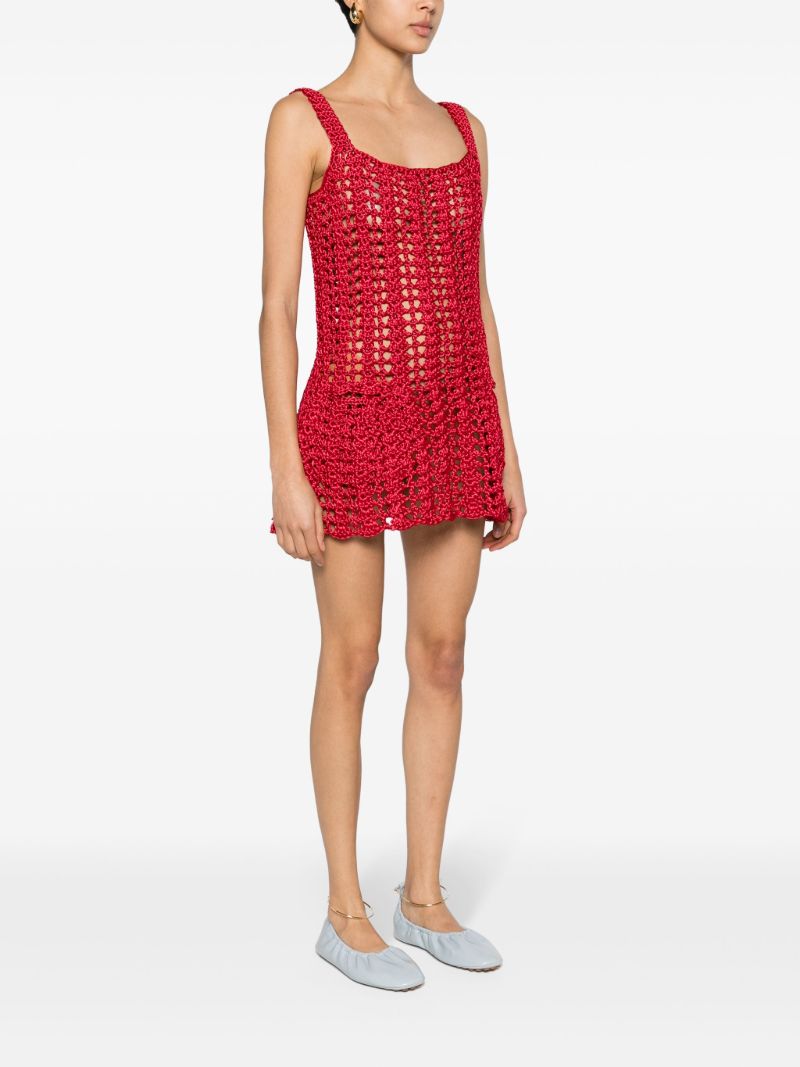 Red Crochet Mini Dress