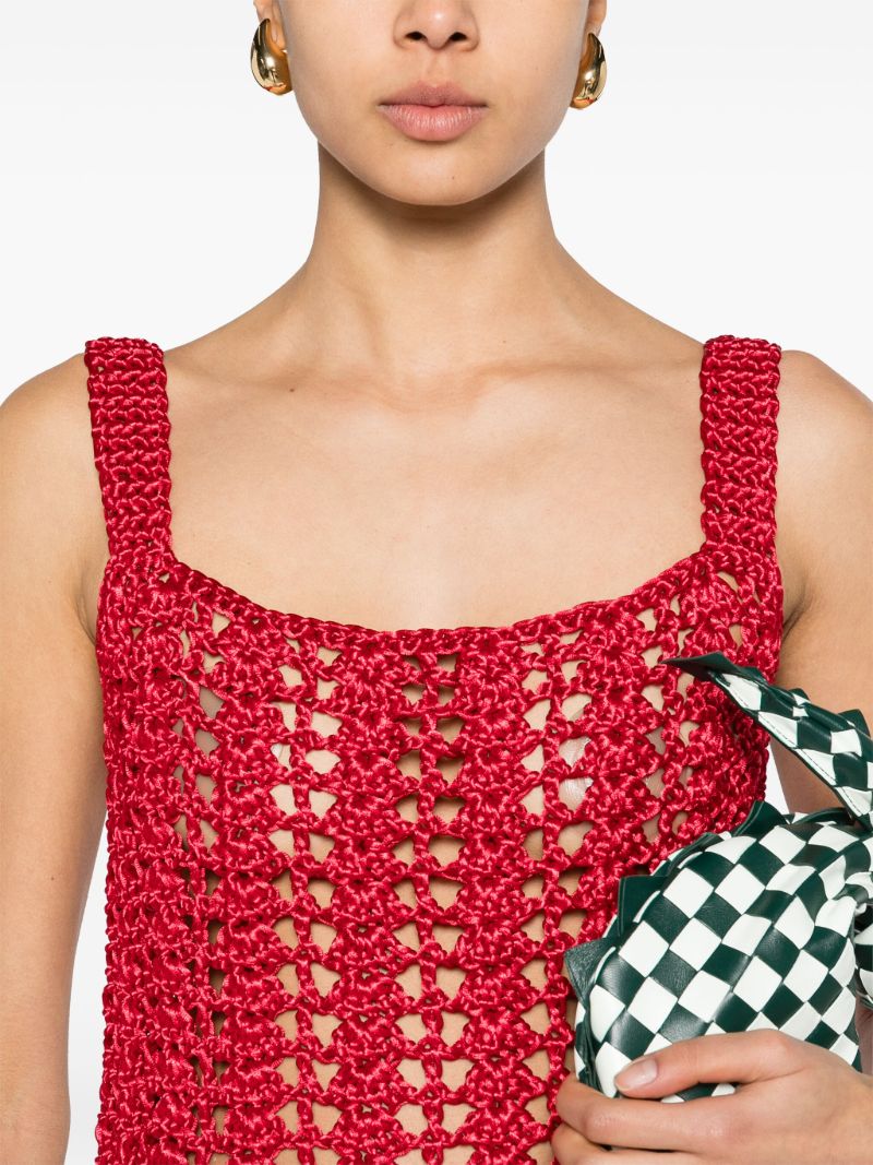 Red Crochet Mini Dress