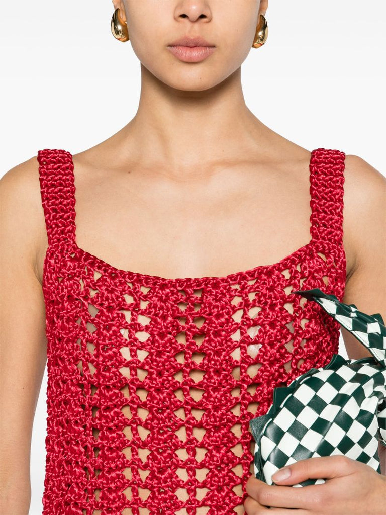 Red Crochet Mini Dress