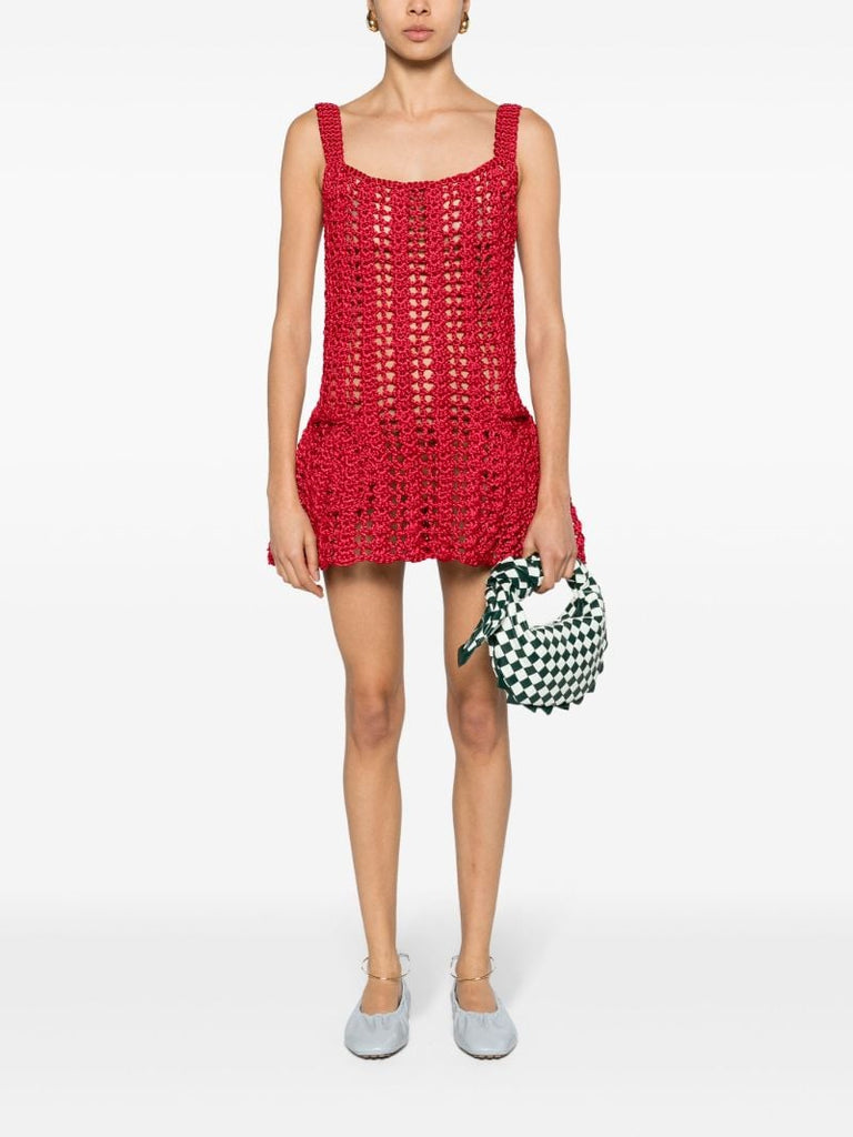 Red Crochet Mini Dress