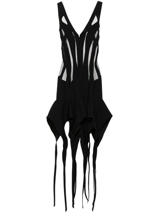 Black Sheer Panelled Dress