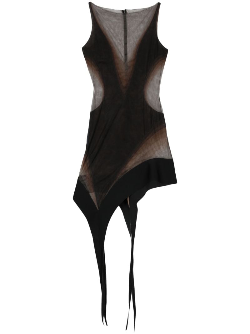 Black Asymmetric Mesh Dress