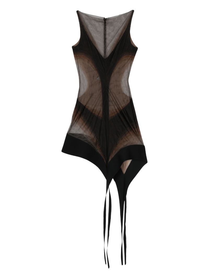 Black Asymmetric Mesh Dress