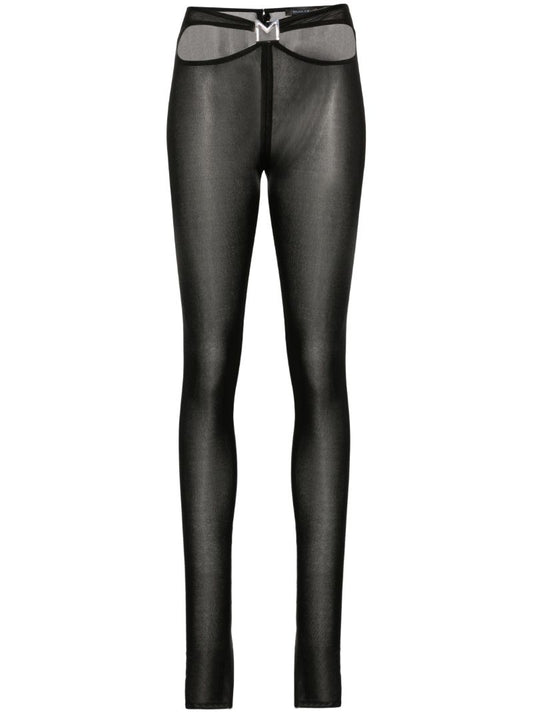 Black Cut-out Sheer Leggings