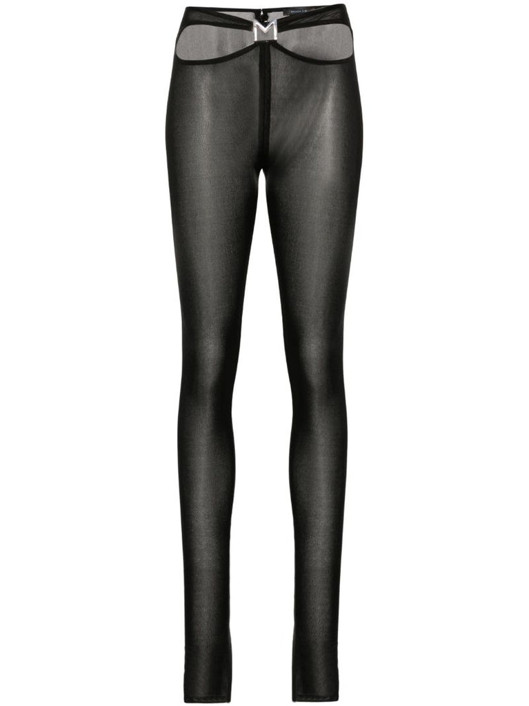 Black Cut-out Sheer Leggings