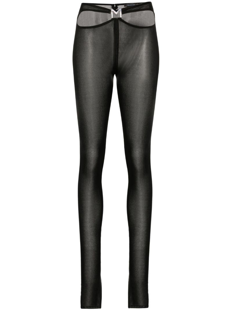 Black Cut-out Sheer Leggings