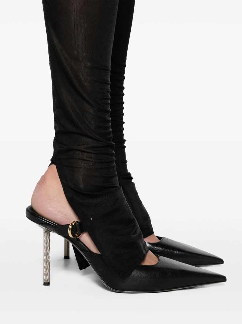 Black Cut-out Sheer Leggings