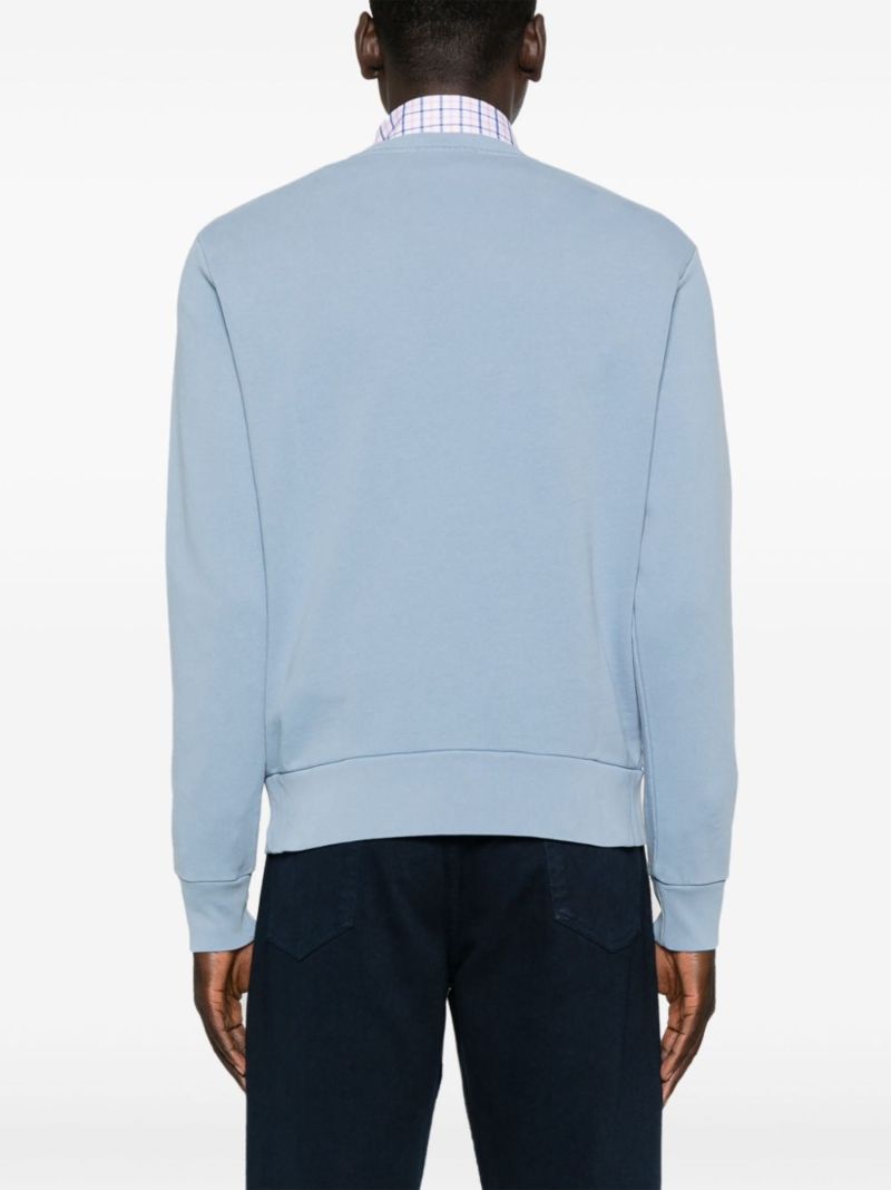 Blue Polo Pony Embroidery Cotton Sweatshirt