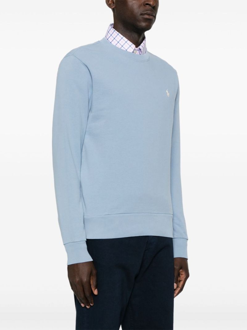 Blue Polo Pony Embroidery Cotton Sweatshirt