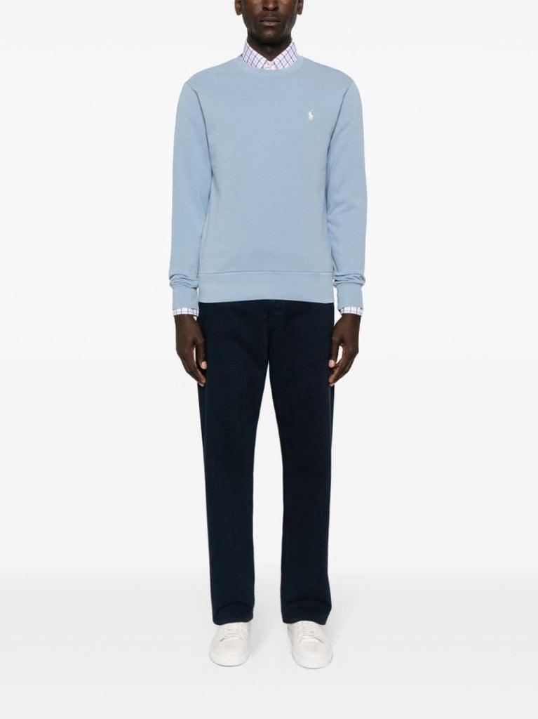 Blue Polo Pony Embroidery Cotton Sweatshirt