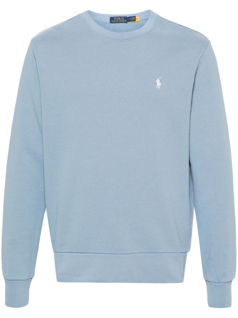 Blue Polo Pony Embroidery Cotton Sweatshirt