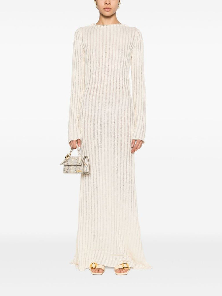 Neutral Ribbed Organic Cotton Dress