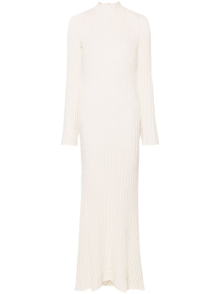Neutral Ribbed Organic Cotton Dress