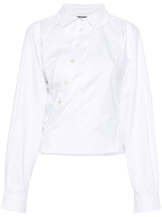 White Asymmetric Cotton Shirt