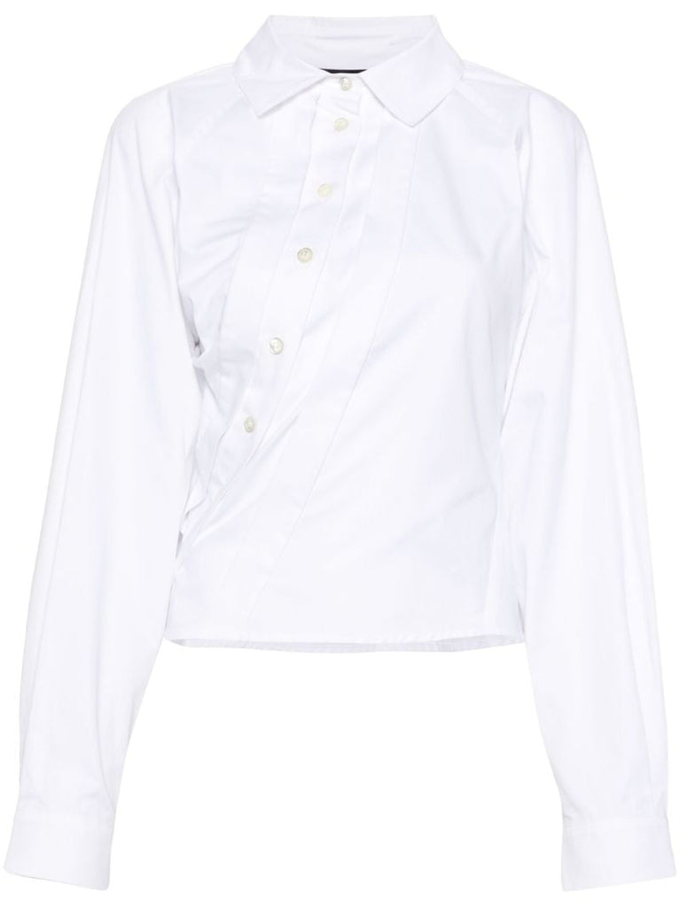 White Asymmetric Cotton Shirt