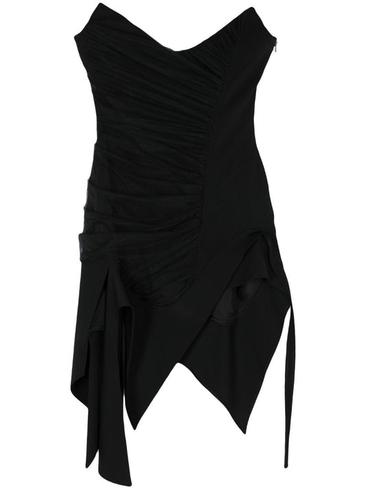 Black Asymmetric Bustier Dress