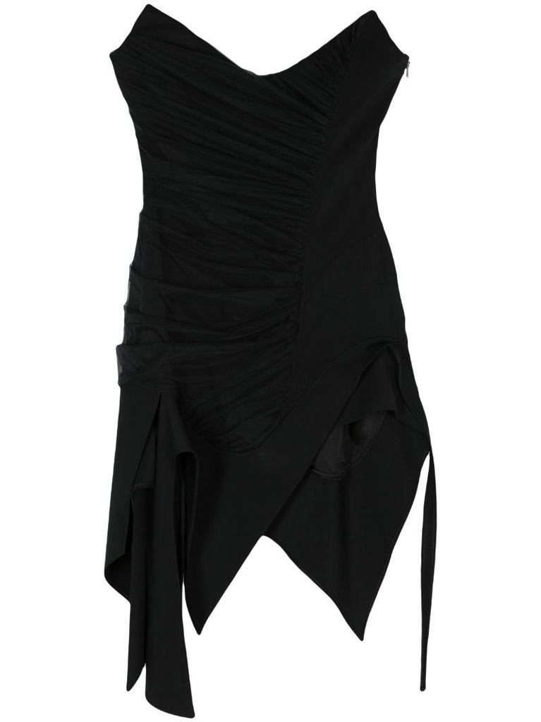 Black Asymmetric Bustier Dress