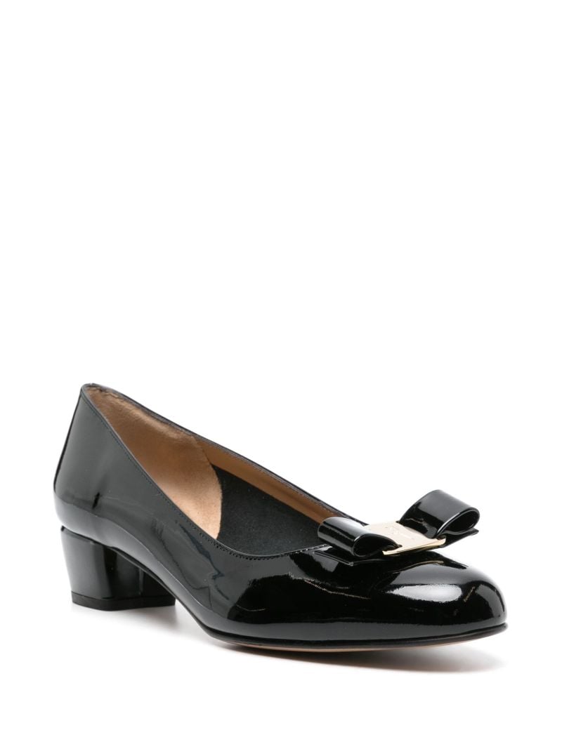 Black Vara 30 Bow Leather Pumps